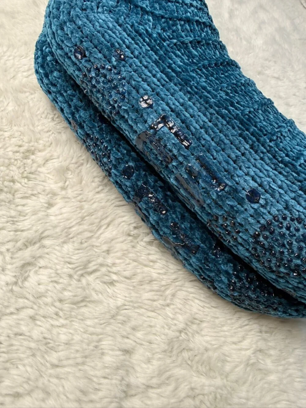 Muk Luks 2 Pair Plush Cabin Socks Sherpa Lined Jojoba Oil S/M 6-8 NWT